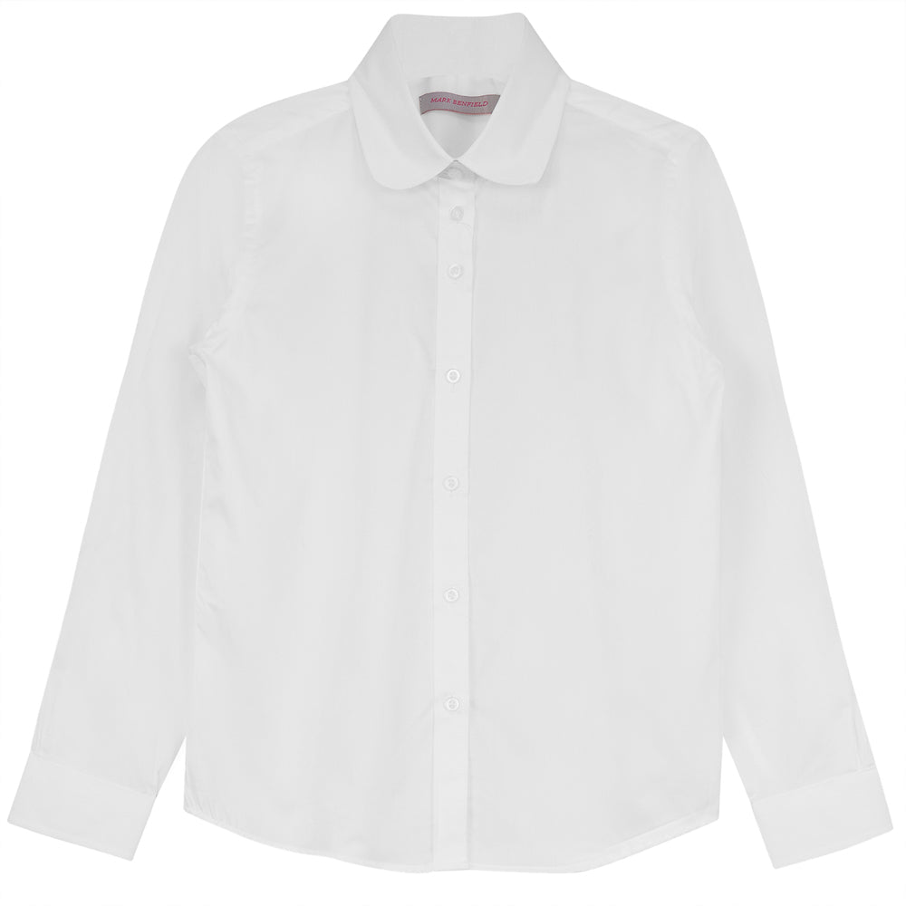Peter Pan Collar Blouse in White - 8702 by Mark Benfield