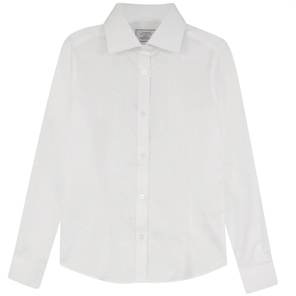 Basic Blouse With Collar in White by Charles de Louvre