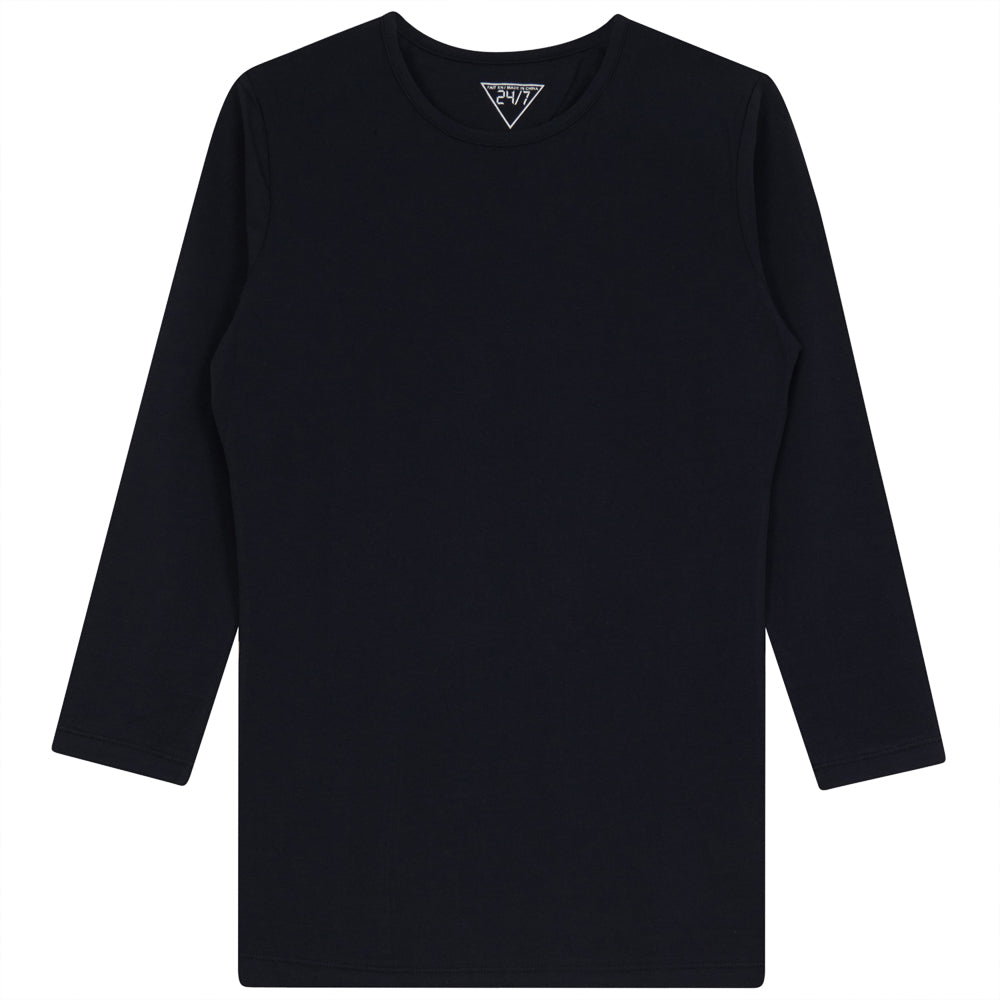 3/4 Crewmeck T-Shirt Navy Ladies Pullover by {{ product_vemdor}}