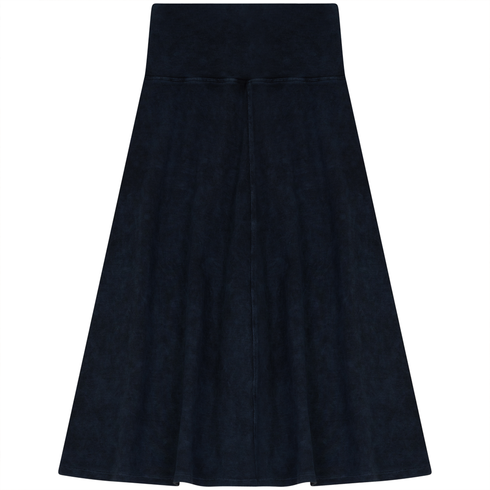 Short Rib Skirt in Denim Wash by Red Myth