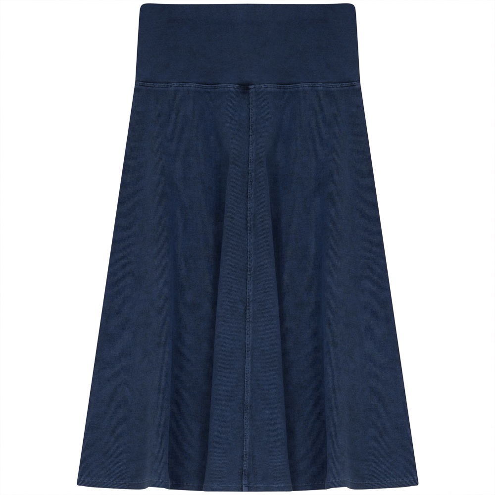 Short Rib Skirt in Light Denim Wash by Red Myth