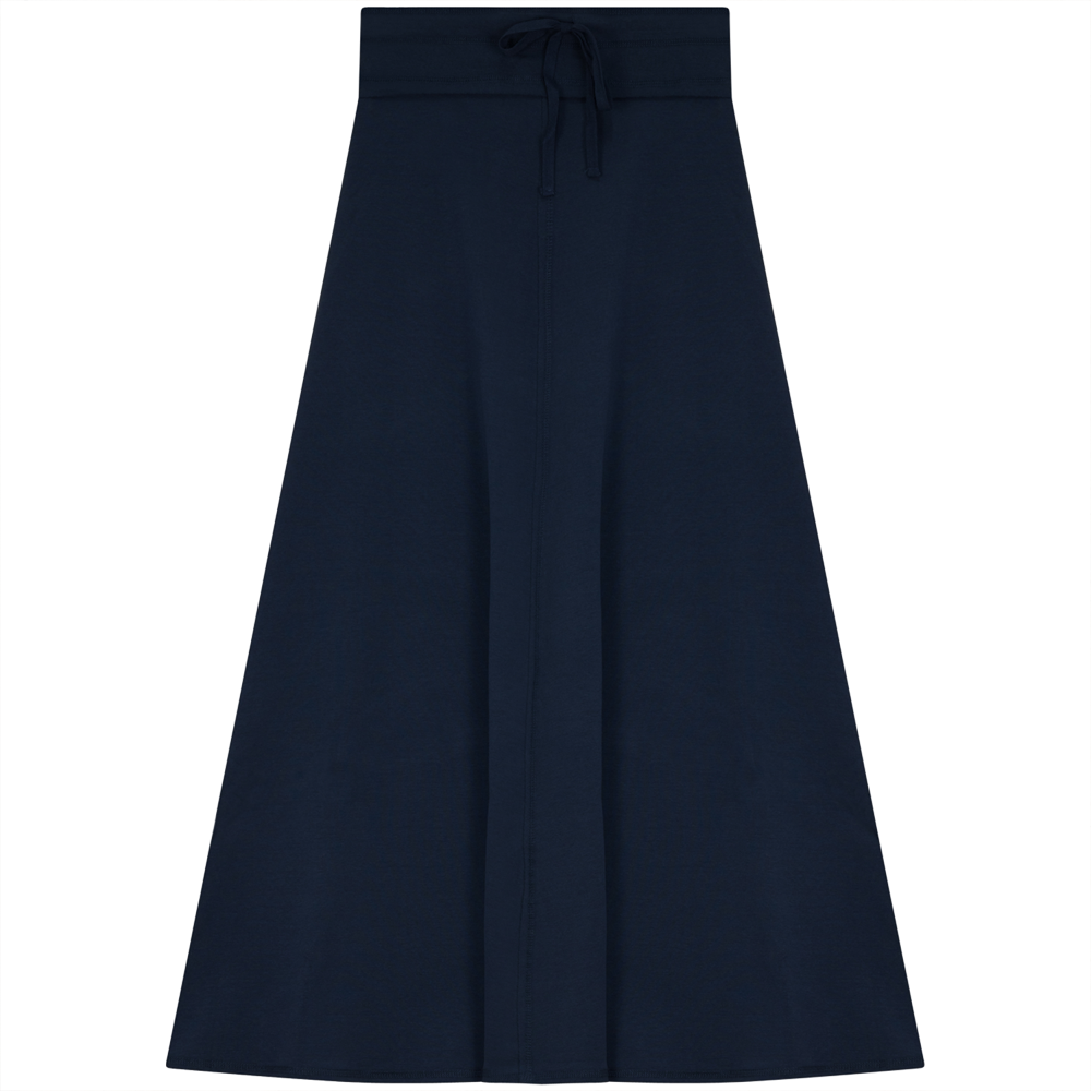Rib Long Skirt 39" in Dark Denim by Red Myth