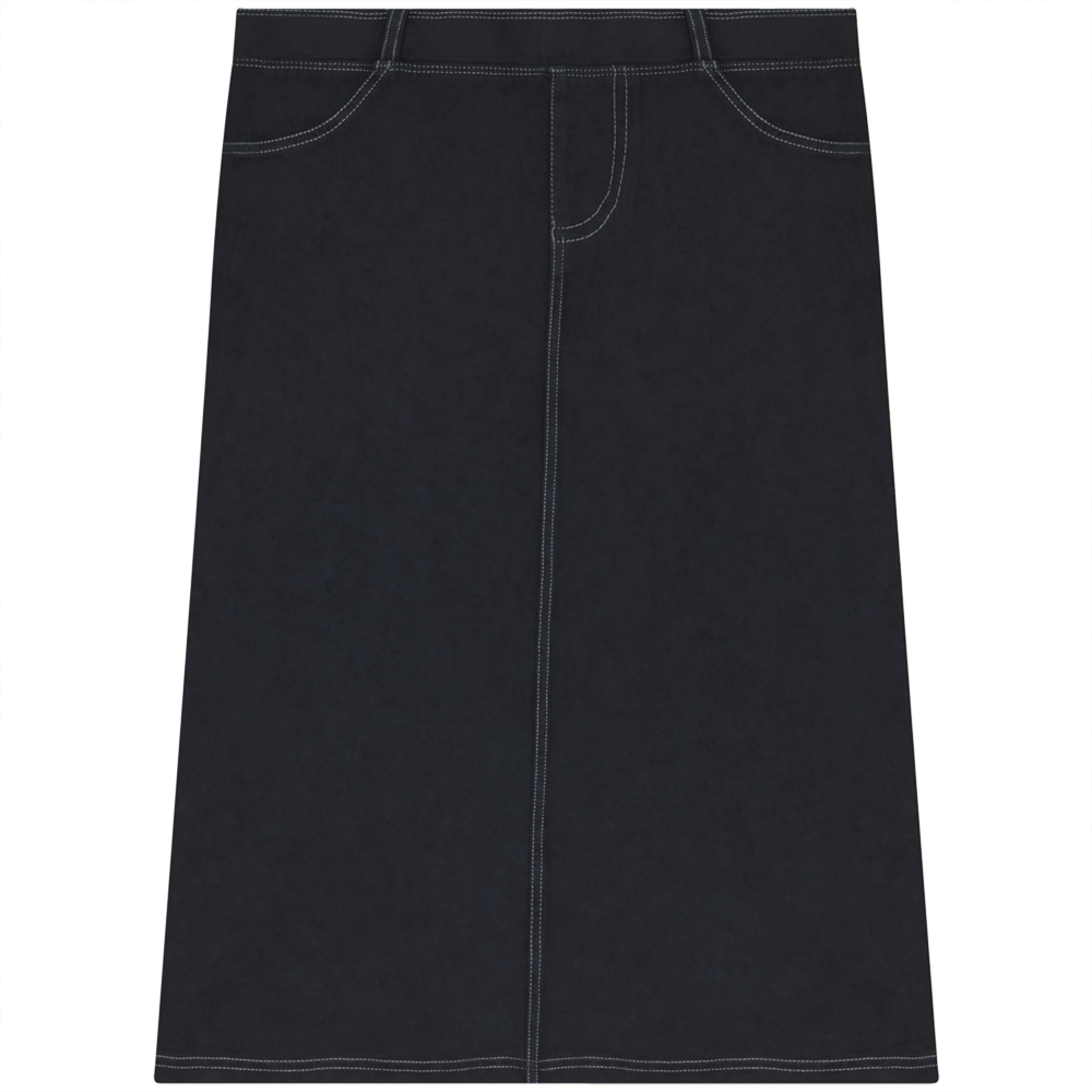 Pull On Skirt 24" in Dark Denim Wash by Red Myth