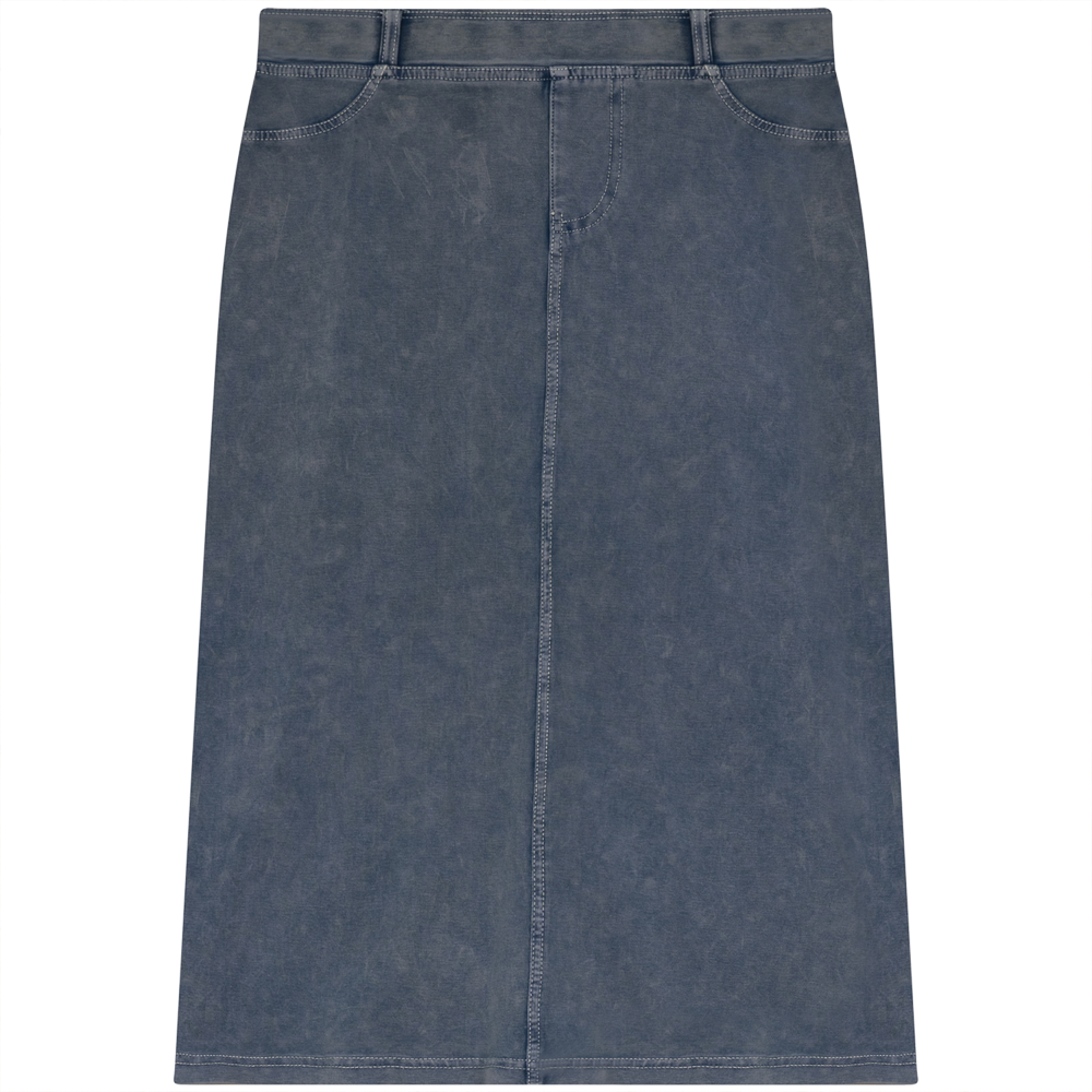 Pull On Skirt 24" in Light Denim Wash by Red Myth