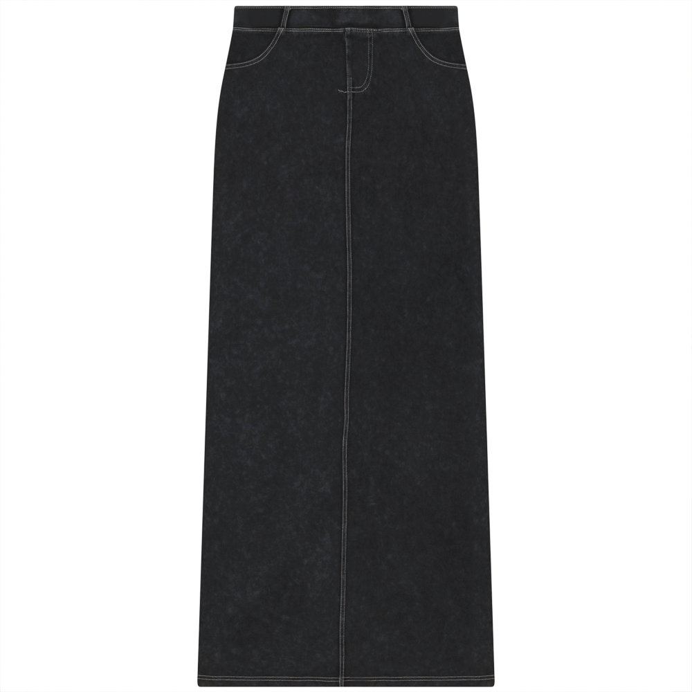 Wash Pull On Skirt 39" in Black Wash by Red Myth