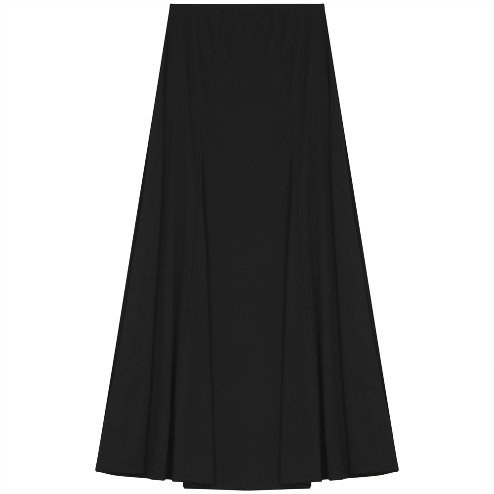Flared Pull On Skirt in Black by Monte Carlo
