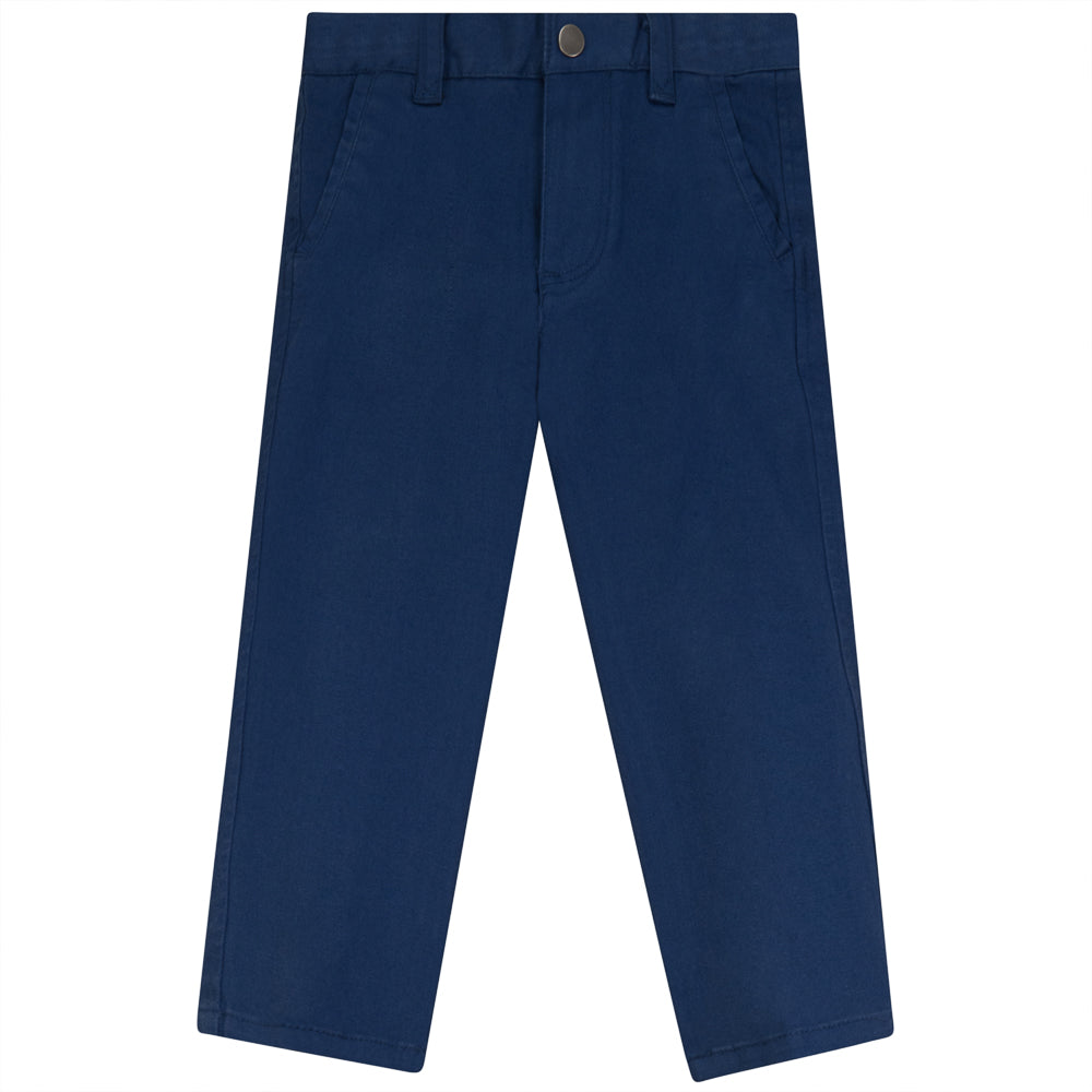 Cotton Chinos in Ensign Blue by Mocha Noir