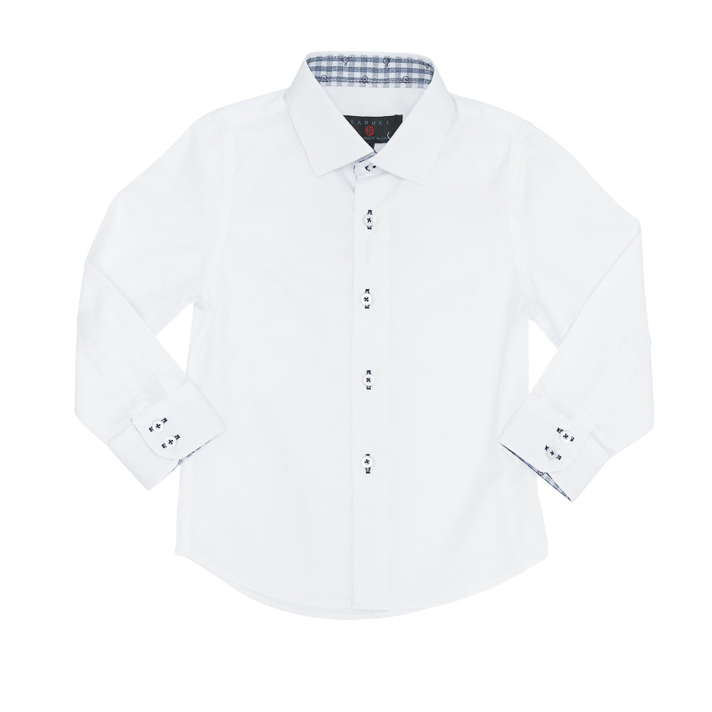 Long Sleeve Dress Shirt in Blue by Samuel Jr