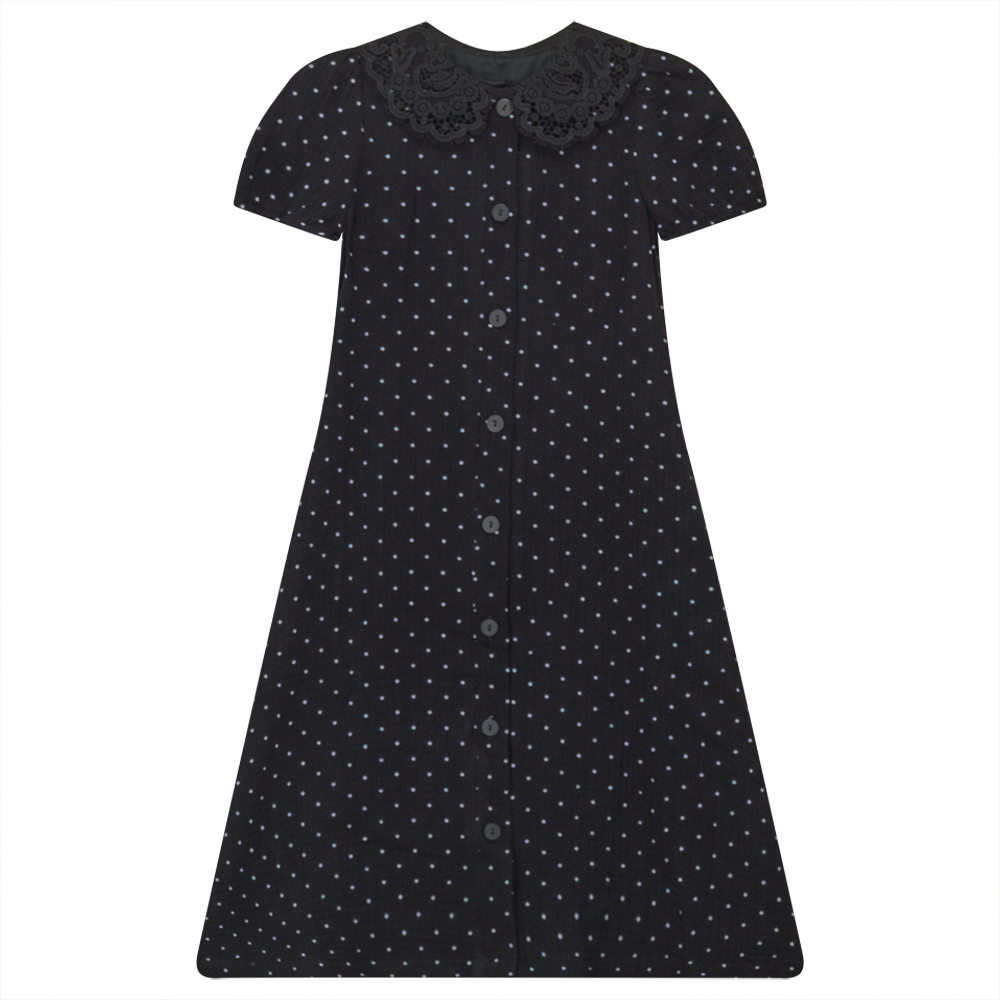 Dress Robe With Elastic Cuffs in Black White by Cindy