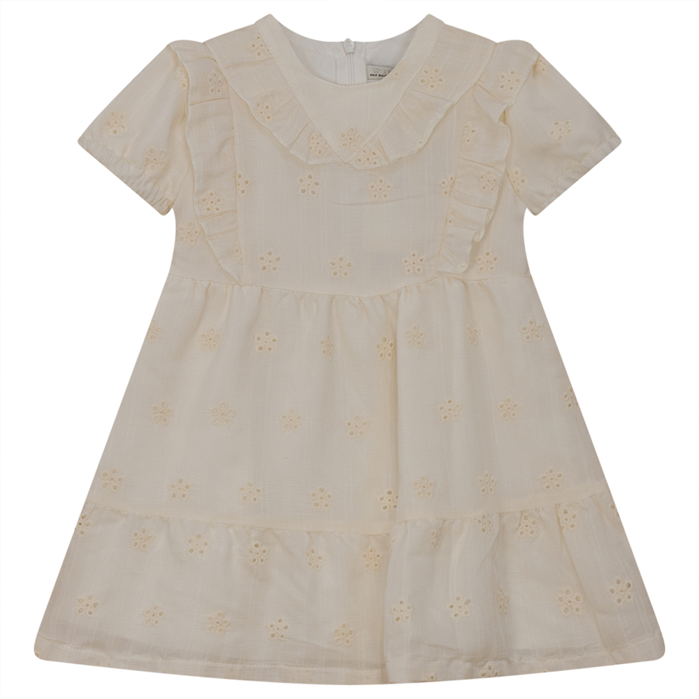 Eyelet Ruffled Dress in by Slice