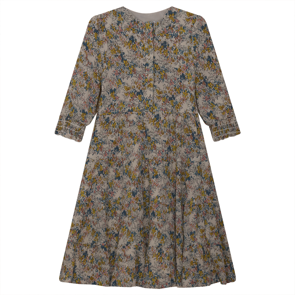 Floral marrowedge Dress in Yelllow by Imagine