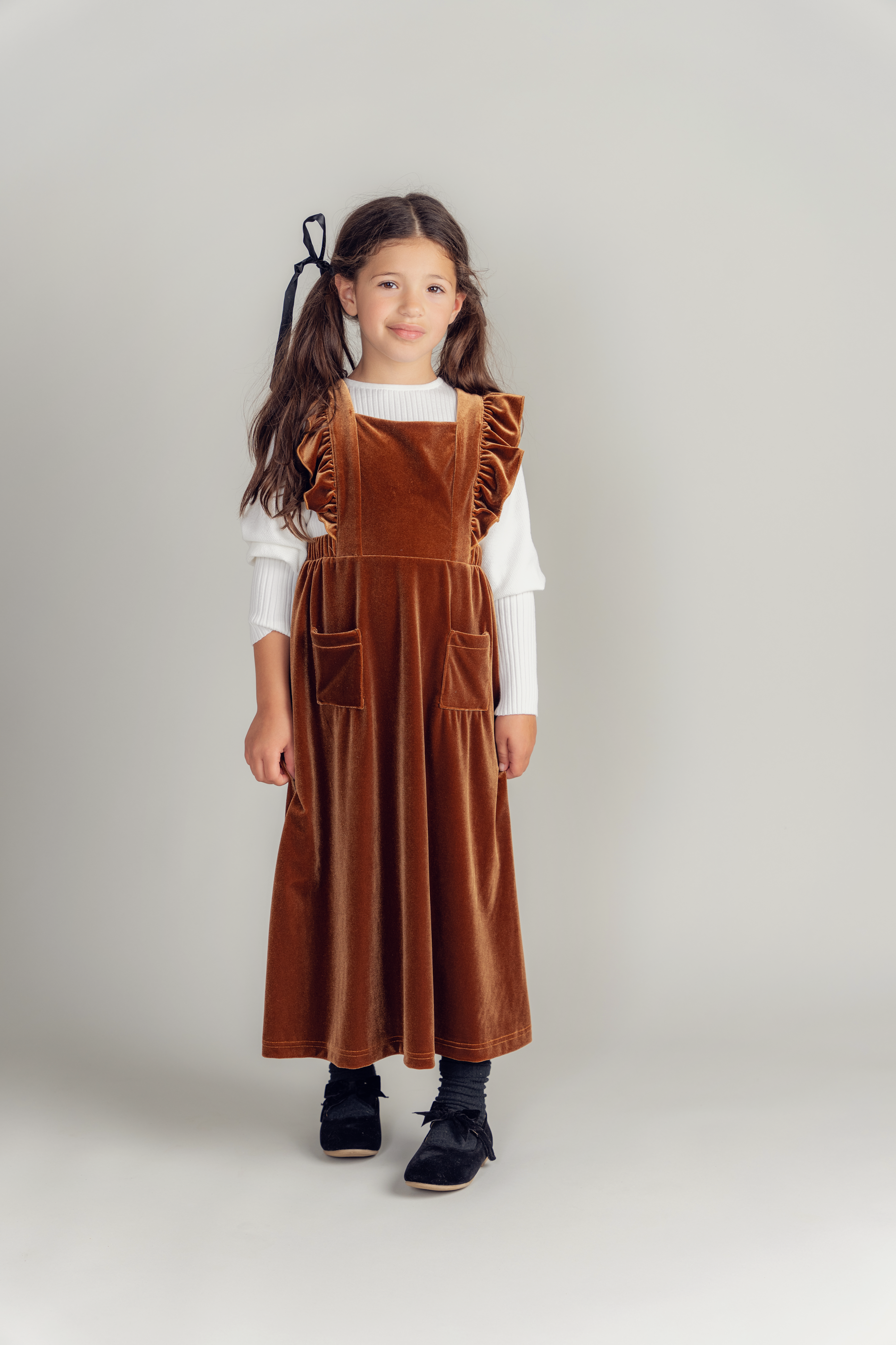 Long Jumper With Ruffles Around Straps in by Lola