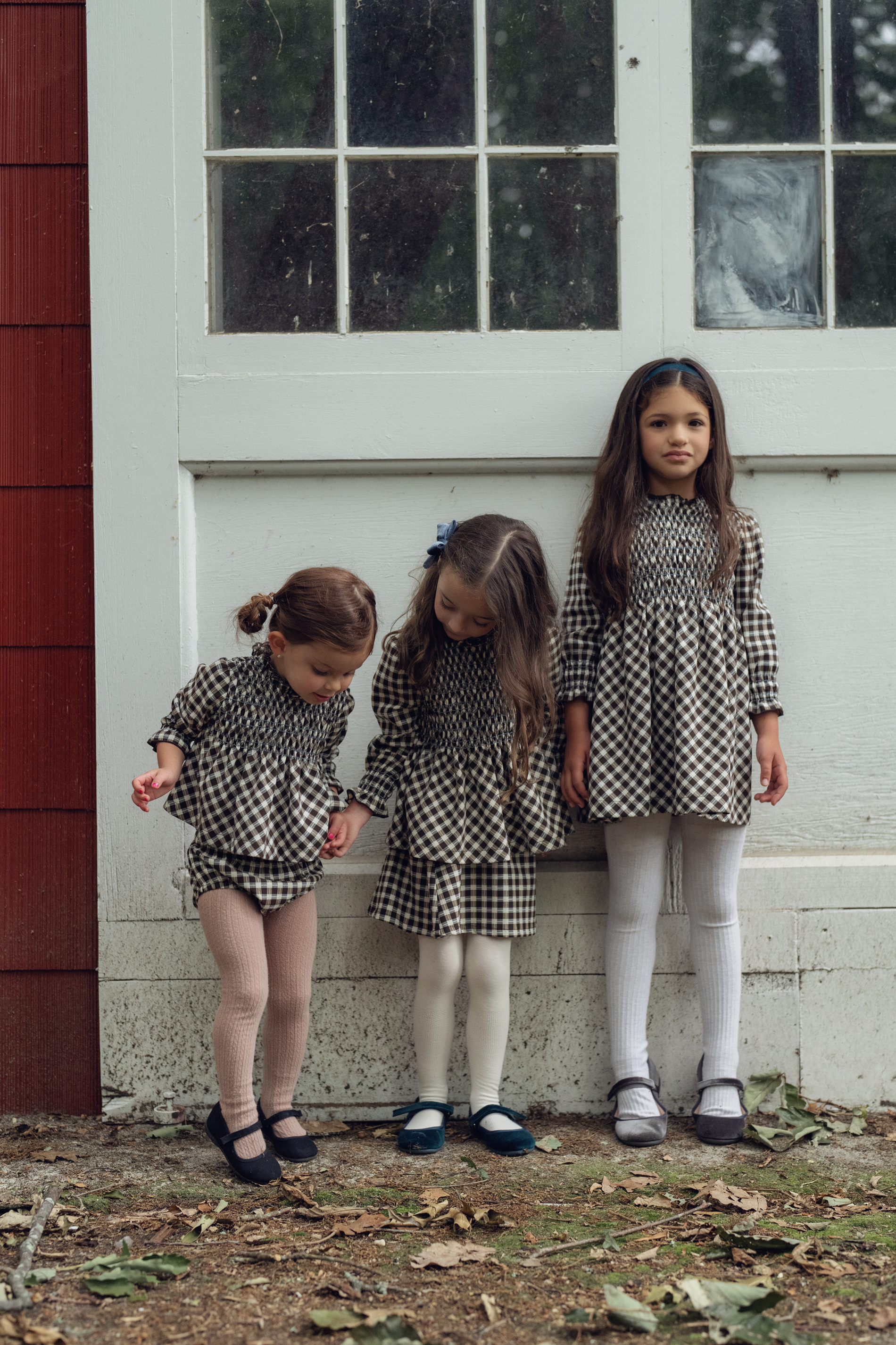 Plaid Smocked 2PC set in BROWN PLAID by Space Grey