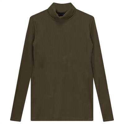 Ribbed Mock Neck Top Noni Teen Pullover Olive / XXST - TheHushShop.com