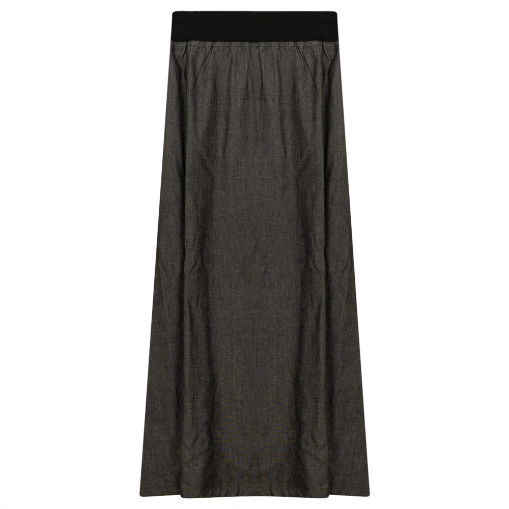 Long Cotton Skirt With Ribbed Elastic Waistband in by Red Myth