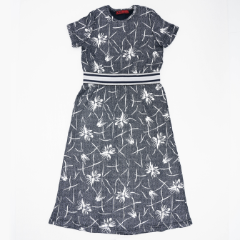 Long Floral Dress in Navy by Lola