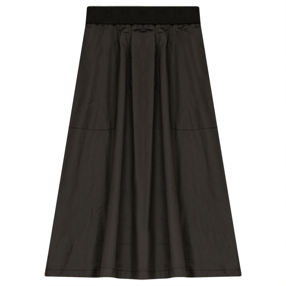 Ladies Short Cotton Belvedere Skirt With Pockets in Black by Diciannove