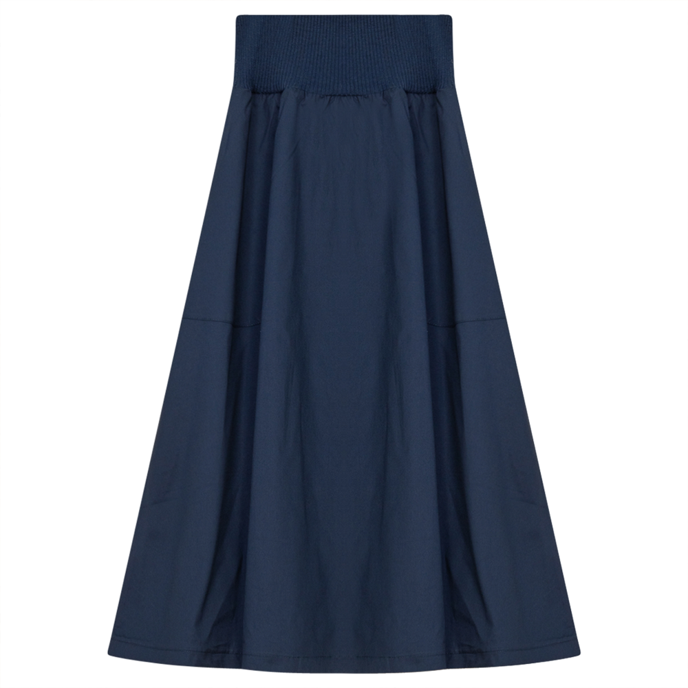Ladies Short Cotton Belvedere Skirt With Pockets in Navy by Diciannove