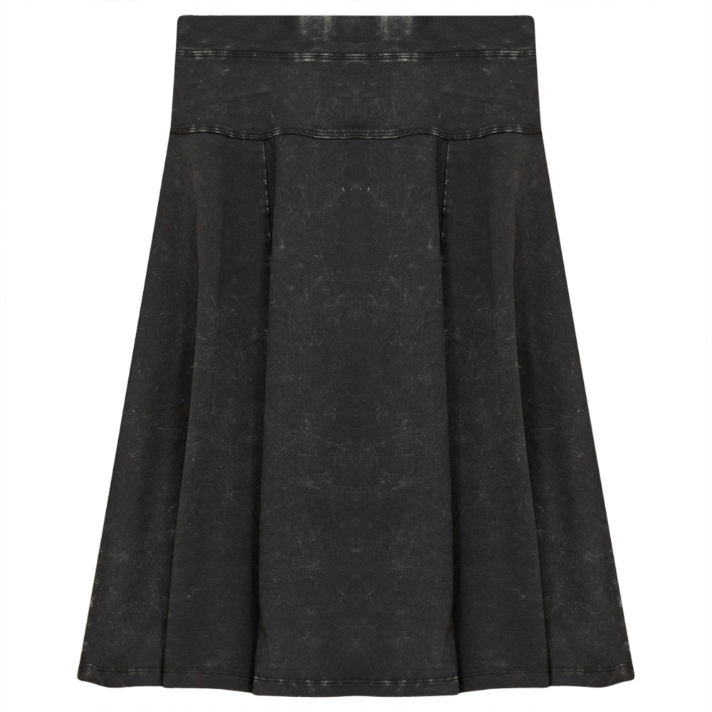 Ladies Denim Stretch Short Skirt in Black Wash by Dot