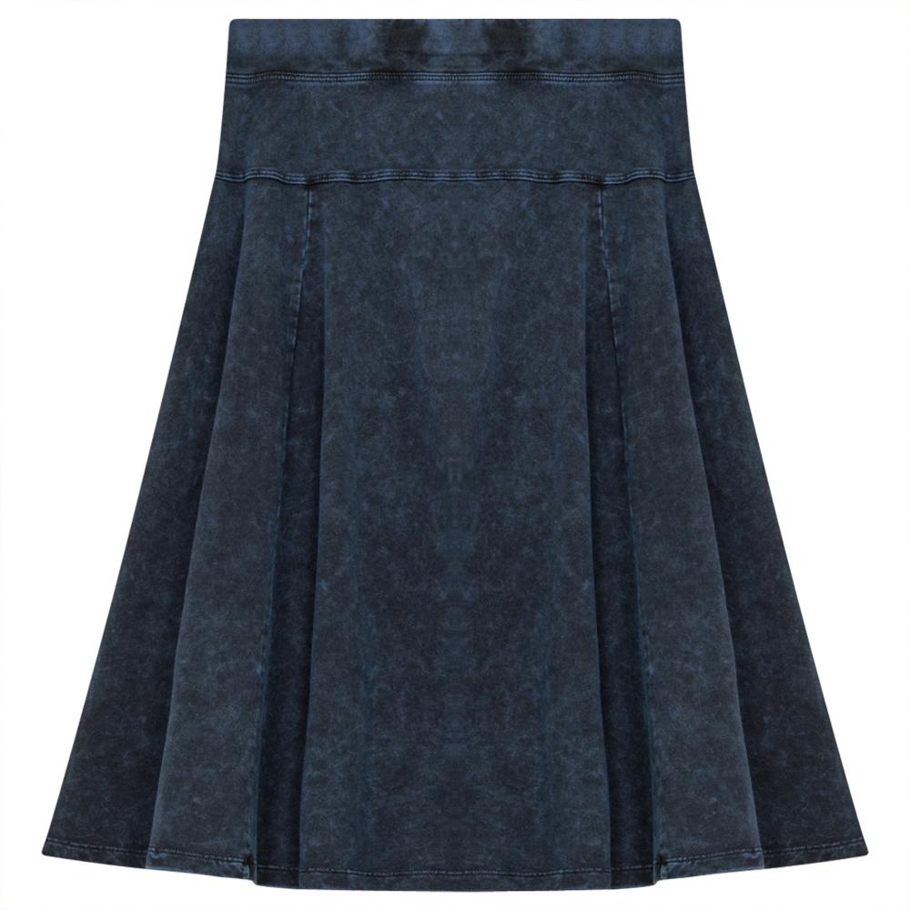 Ladies Denim Stretch Short Skirt in Dark Denim Wash by Dot