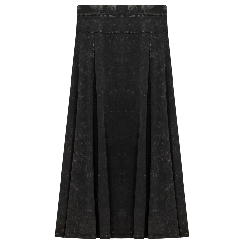 Ladies Denim Stretch Long Skirt in Black Wash by Dot