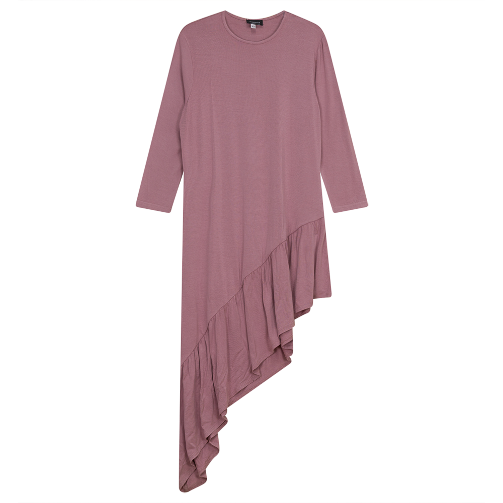 Asymmetric 3/4 Sleeve Top in Antique Mauve by Maxmrkt