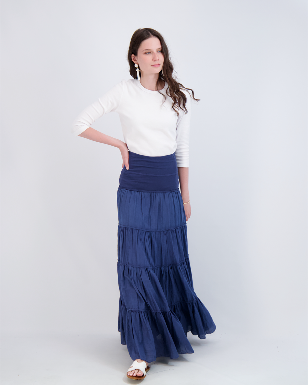 Ladies Tiered Maxi Gauze Skirt in by Red Myth