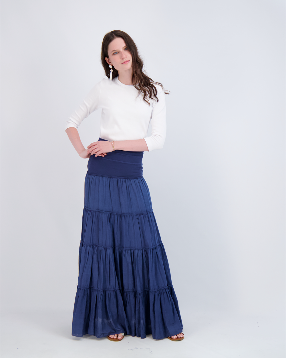 Ladies Tiered Maxi Gauze Skirt in by Red Myth