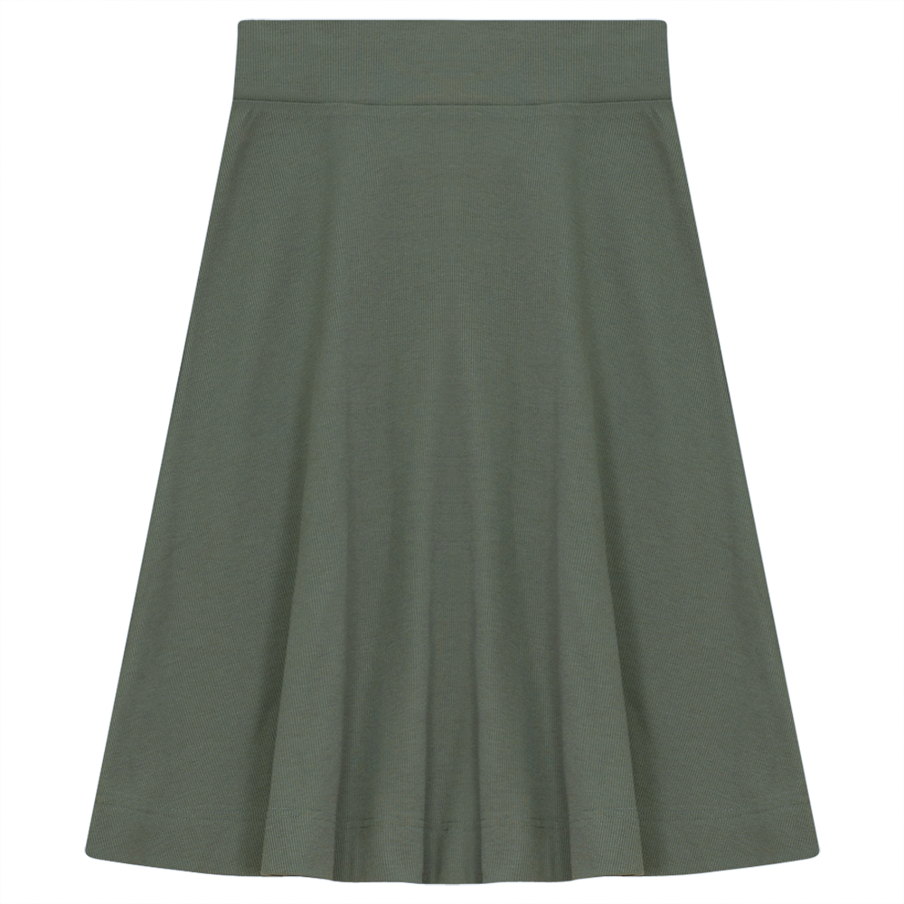 Ladies Cotton Stretch Short Skirt in Light Olive by Oops