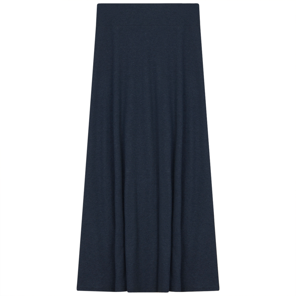 Ladies Cotton Stretch Long Skirt in Denim by Oops