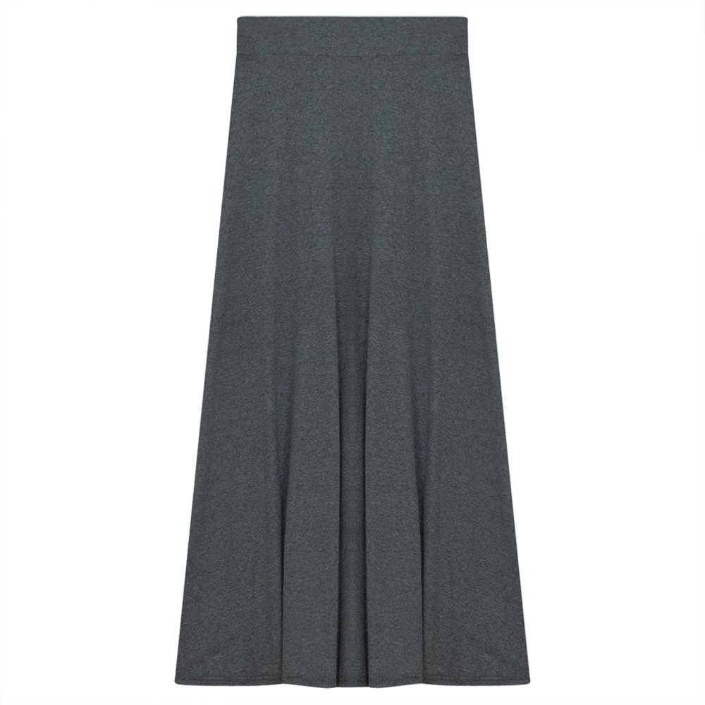 Ladies Cotton Stretch Long Skirt in Grey Mix by Oops