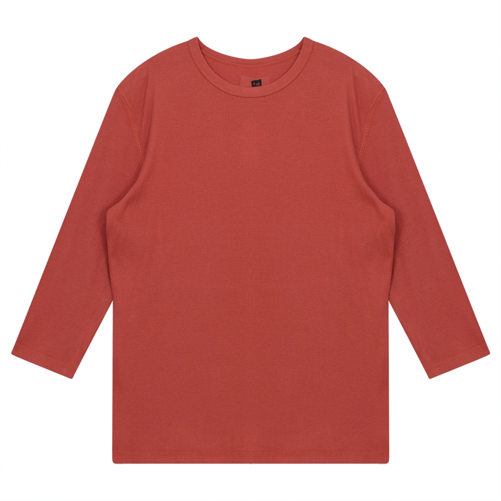 Rib T-Shirt in Brick by Riff