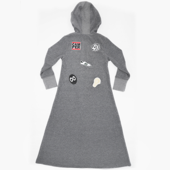 Long Terry Dress With Appliques in Medium Grey Mix by Abigail