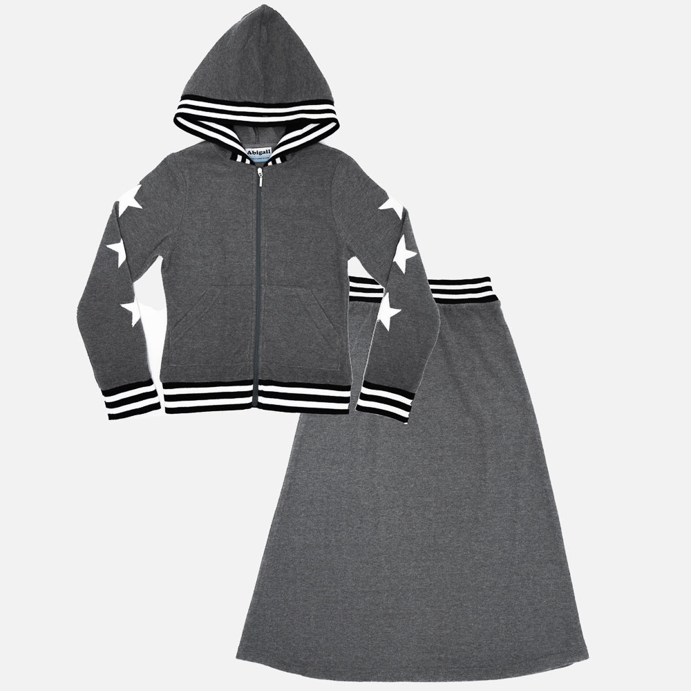 2pc Tery With Stars in Medium Grey Mix by Abigail