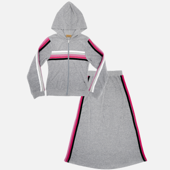 2pc Set With Stripes in Light Grey Mix by So What