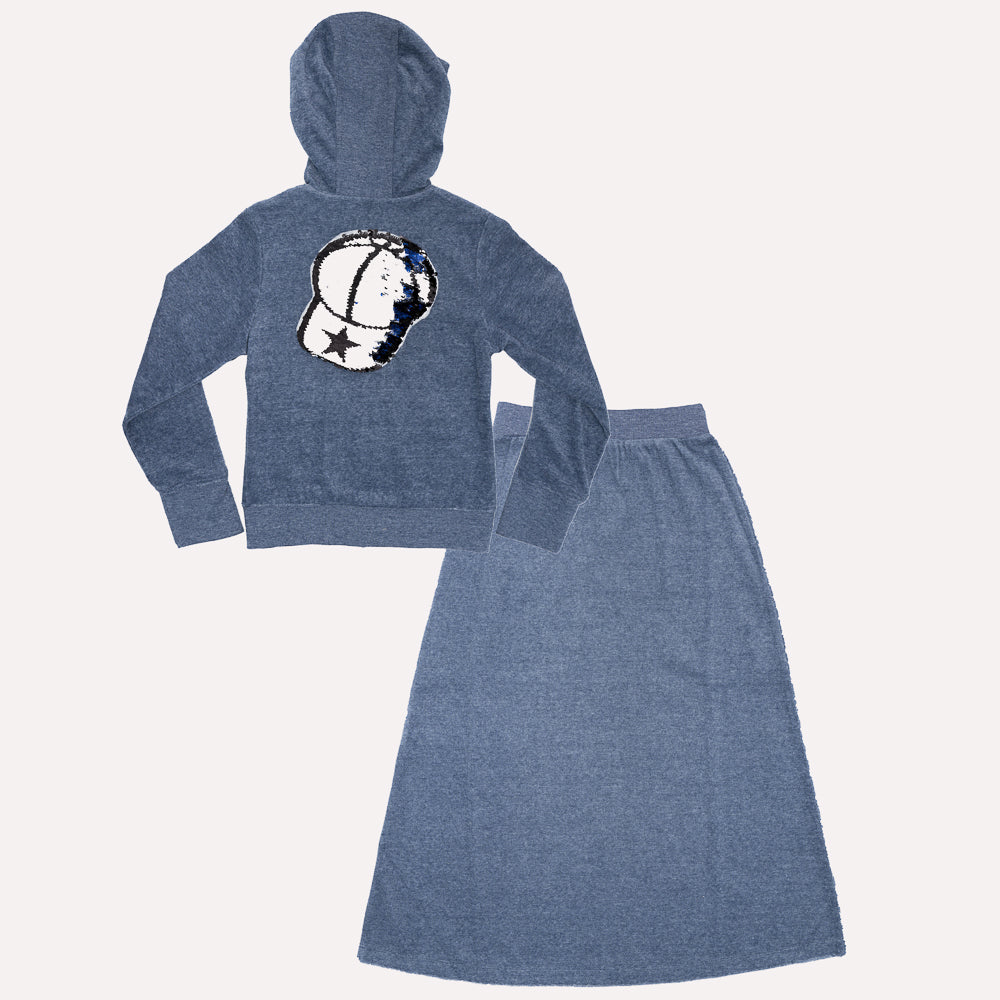 2pc Trry With Sequance in Dusty Pink by Abigail