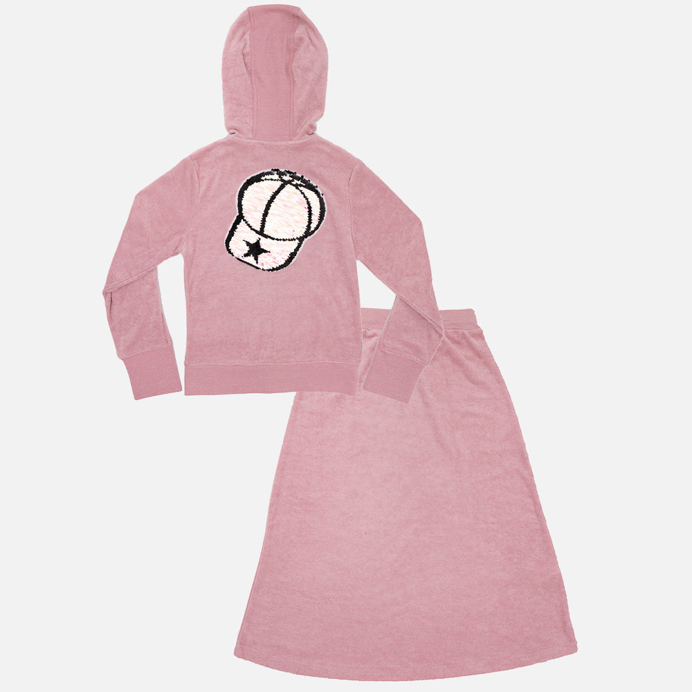 2pc Trry With Sequance in Dusty Pink by Abigail