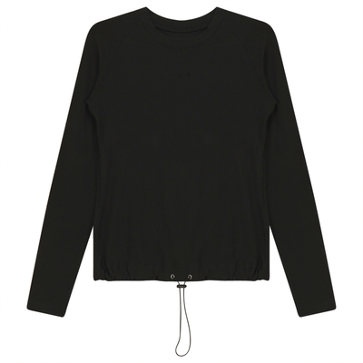 Ribbed Regular Sleeve Top Riff Ladies Pullover - TheHushShop.com