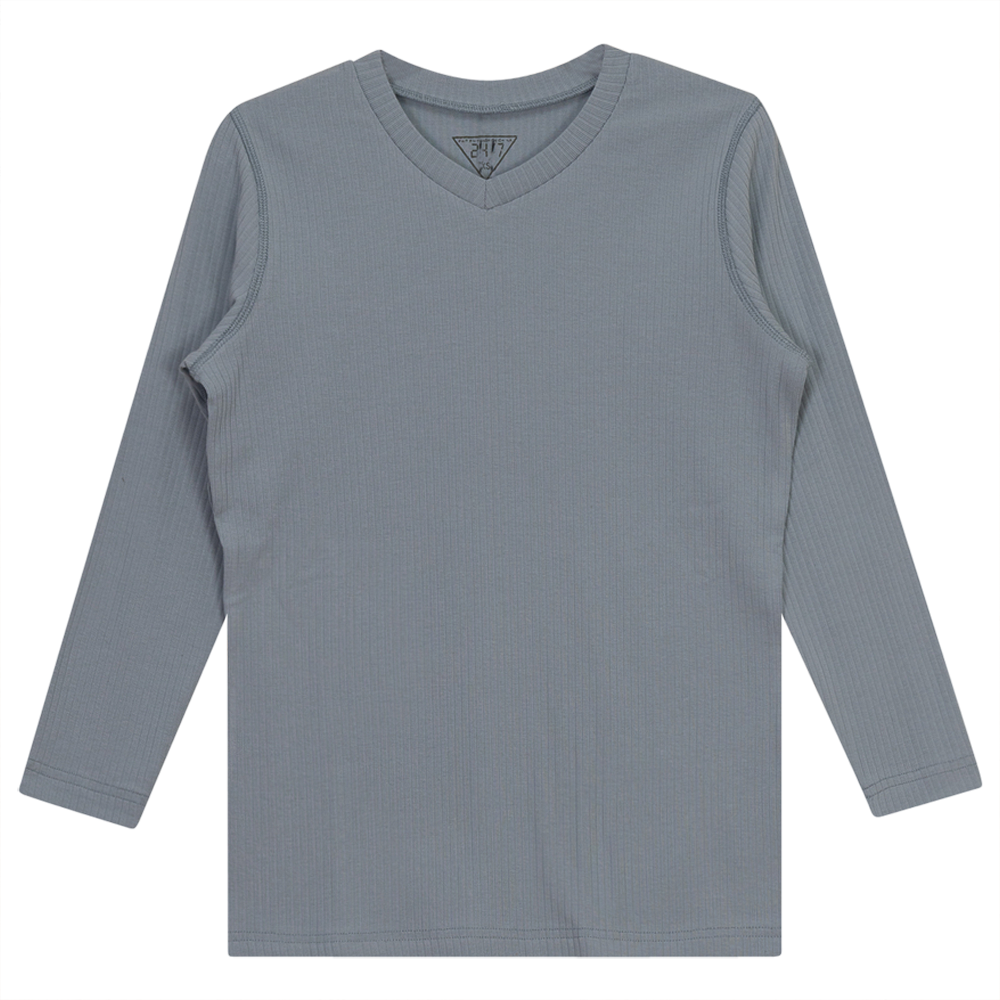 Wide Rib Fitted 3/4 Sleeve Tee Light Blue Ladies Pullover by {{ product_vemdor}}