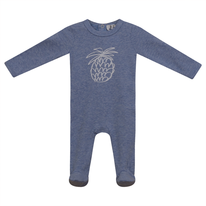 Pineapple Print Rib Onesie Blue Baby Romper by {{ product_vemdor}}