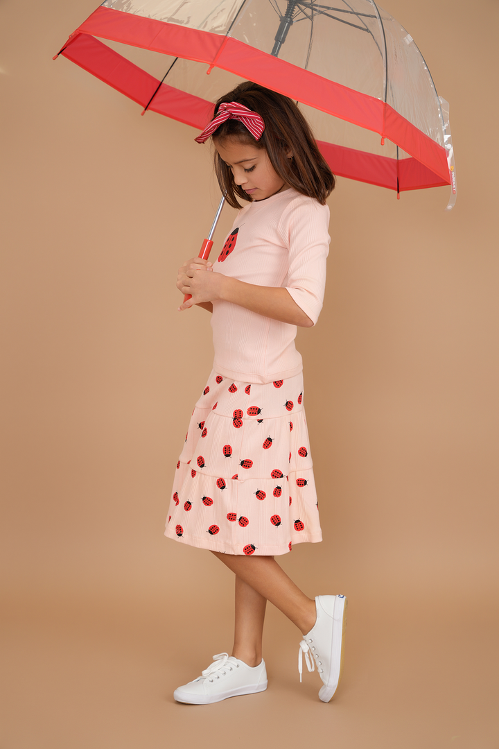 Ladybug Print Tiered Skirt Girls Skirt by {{ product_vemdor}}