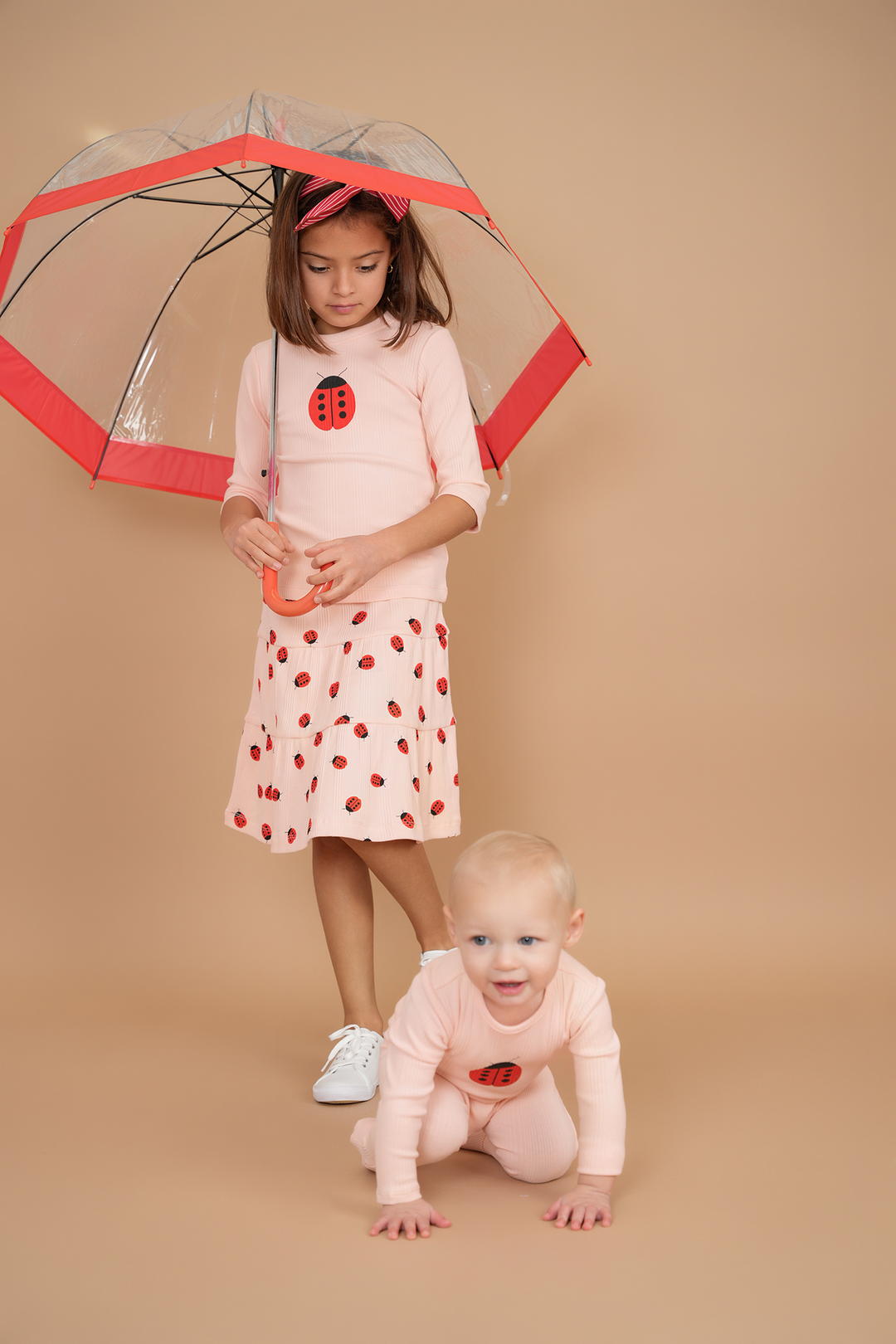 Ladybug Print Tiered Skirt Girls Skirt by {{ product_vemdor}}