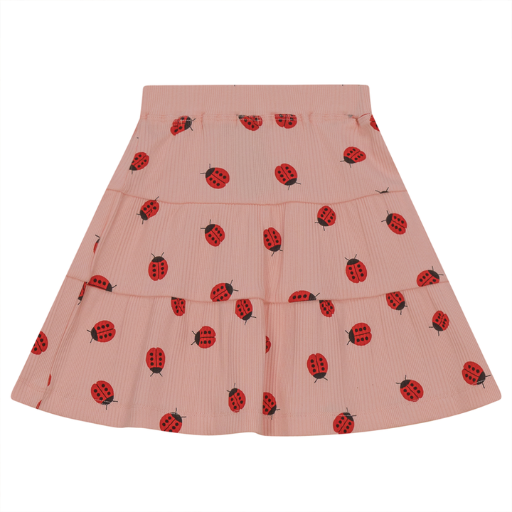 Ladybug Print Tiered Skirt Soft Pink Girls Skirt by {{ product_vemdor}}