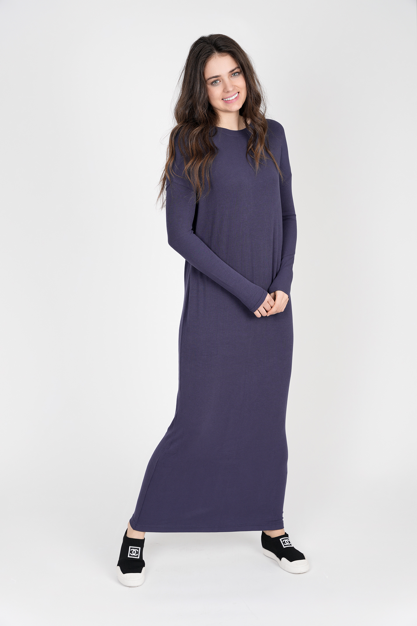 Rib Midi Dress in by Noni