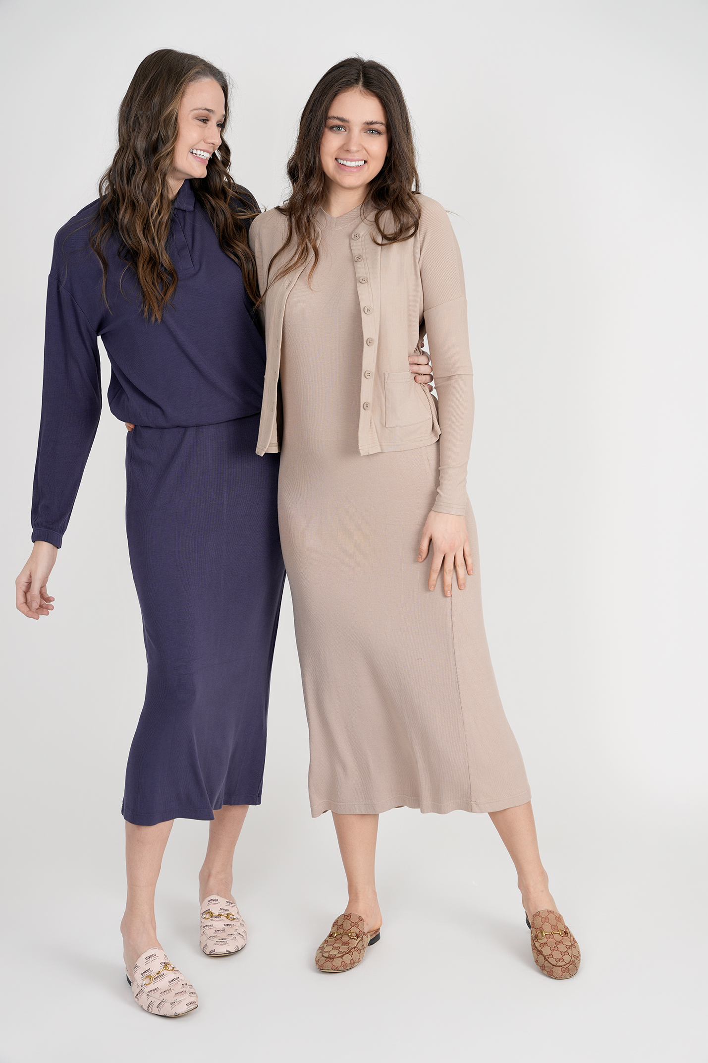Rib Midi Dress in by Noni