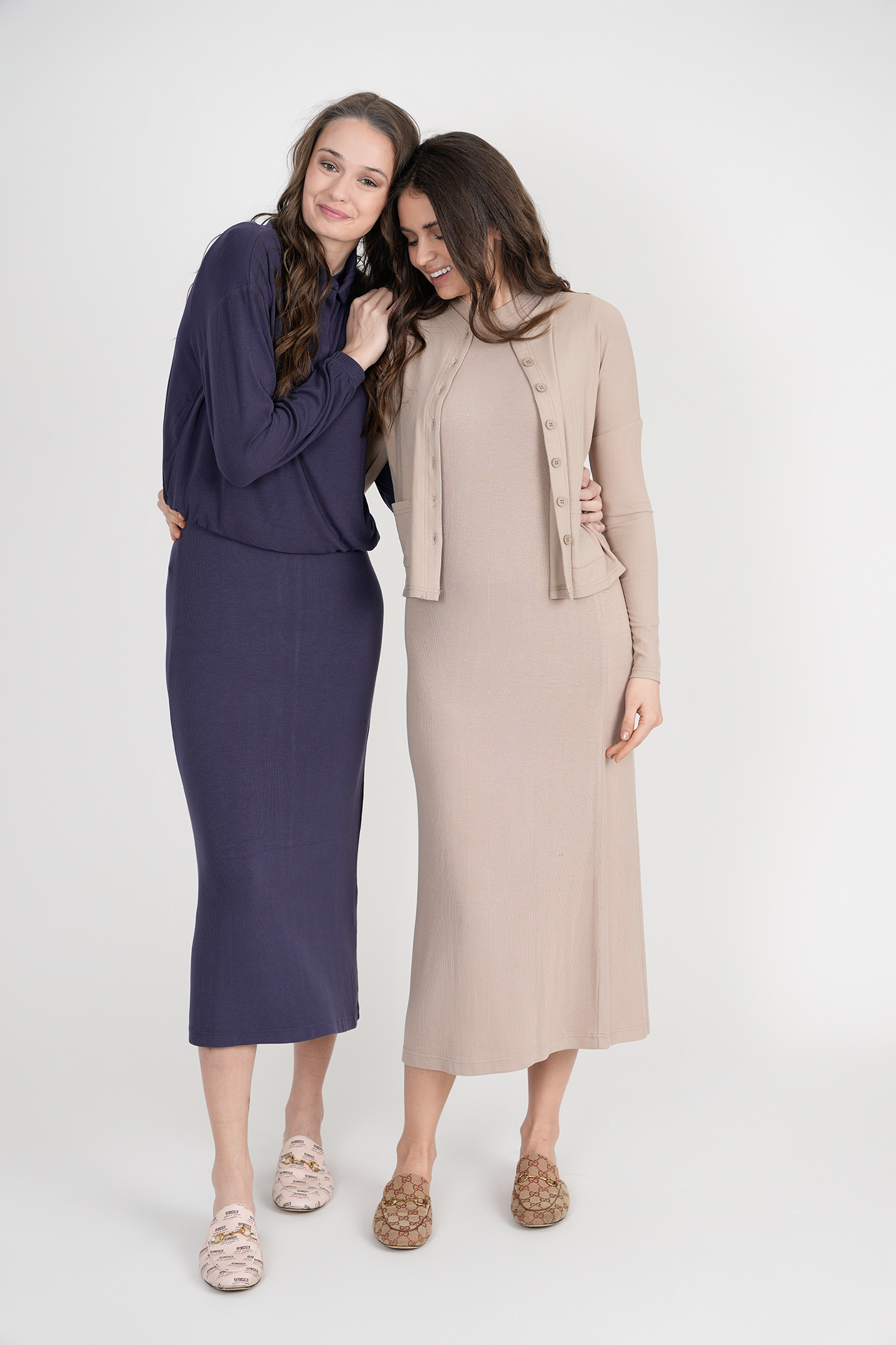 Rib Midi Dress in by Noni