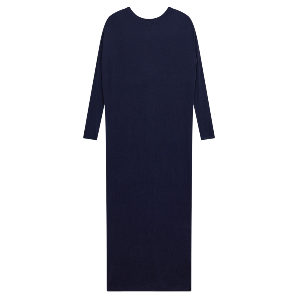 Rib Midi Dress in Dark Denim by Noni