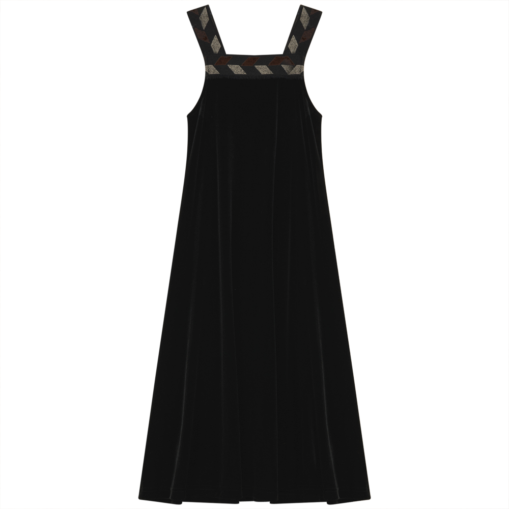 Special Leopard Elastic Ribbon Dress in Black by Cindy