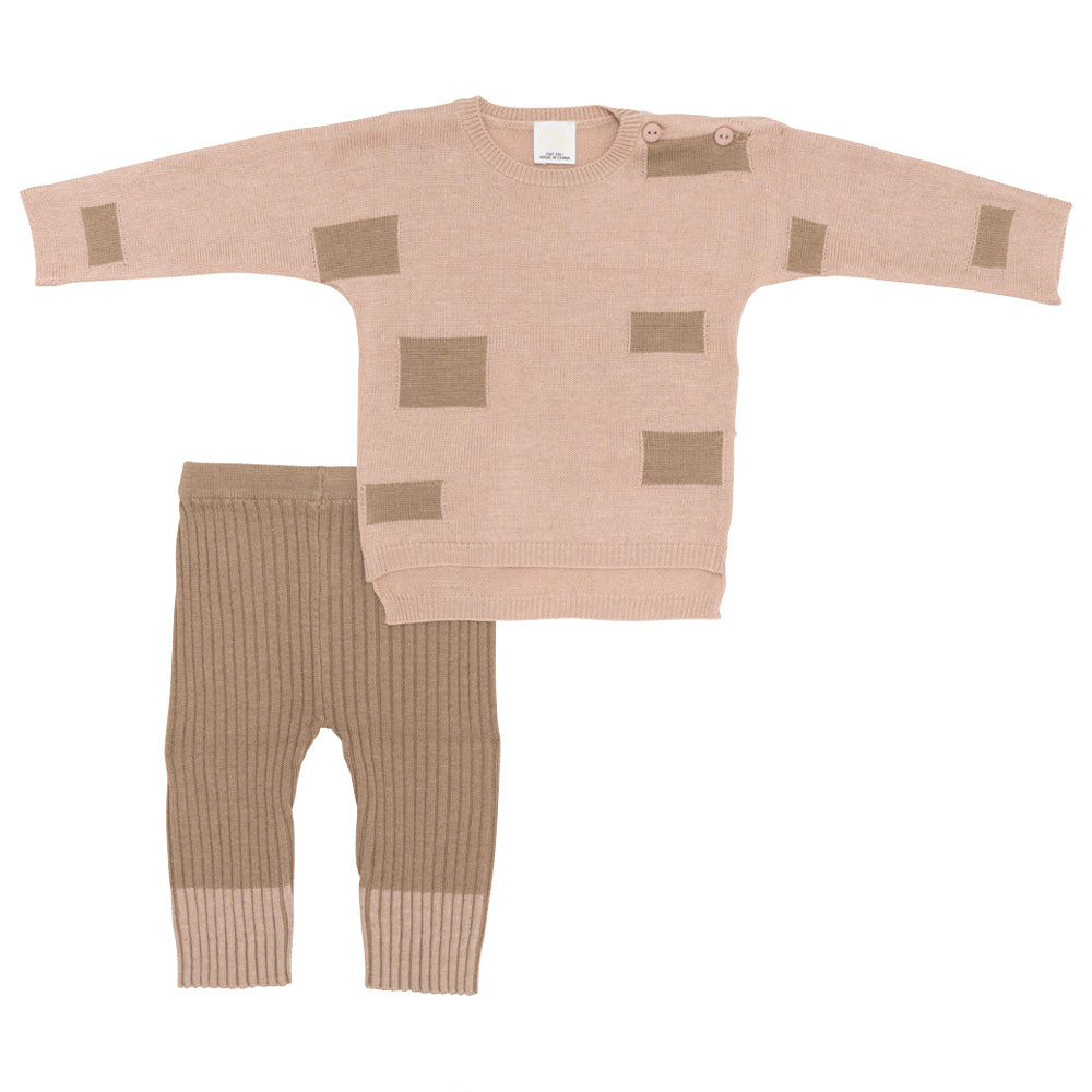 Knit Patch Pattern 2pc in Mocha Blush by Clô