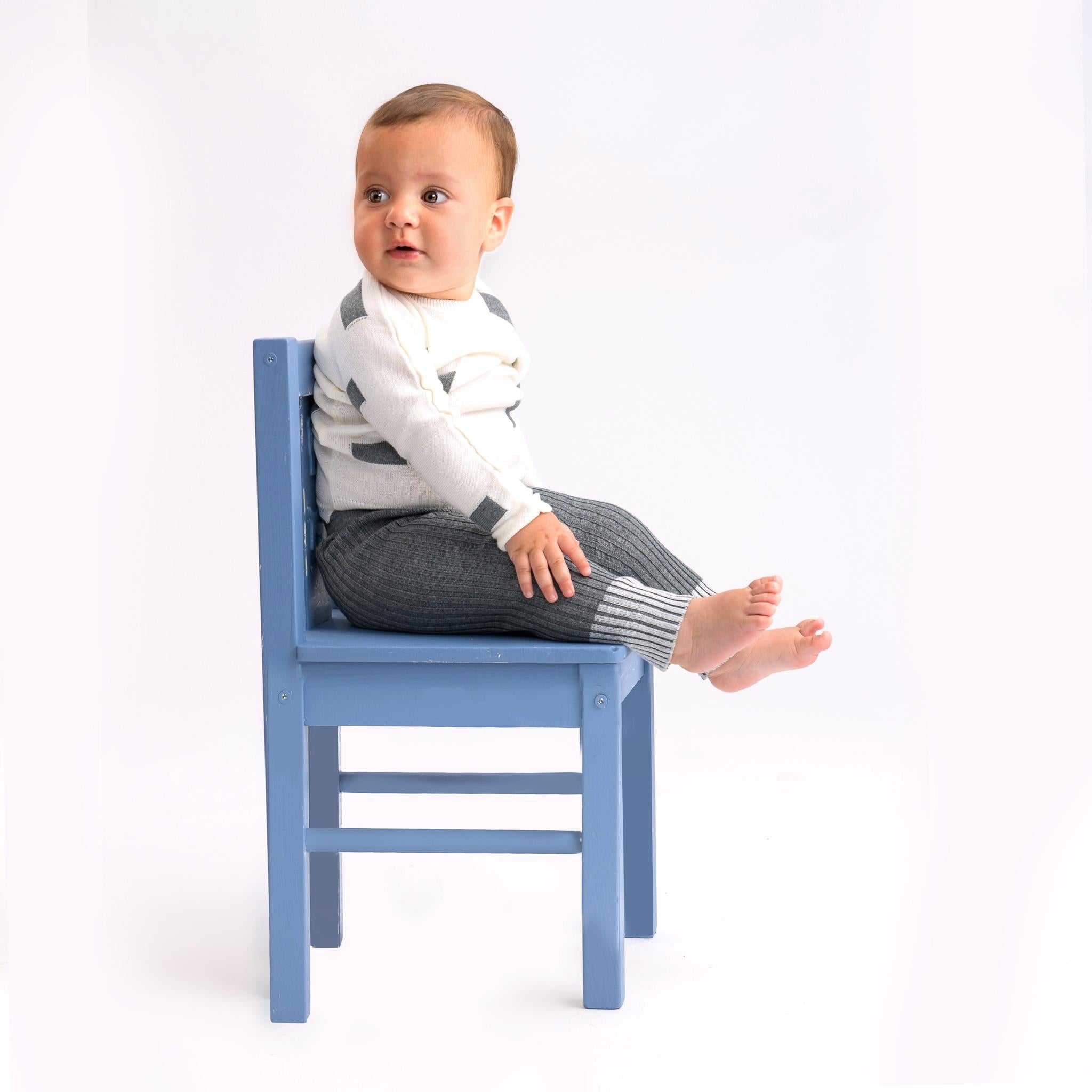 Knit Patch Pattern 2pc in Off White Medium Grey Mix by Clô